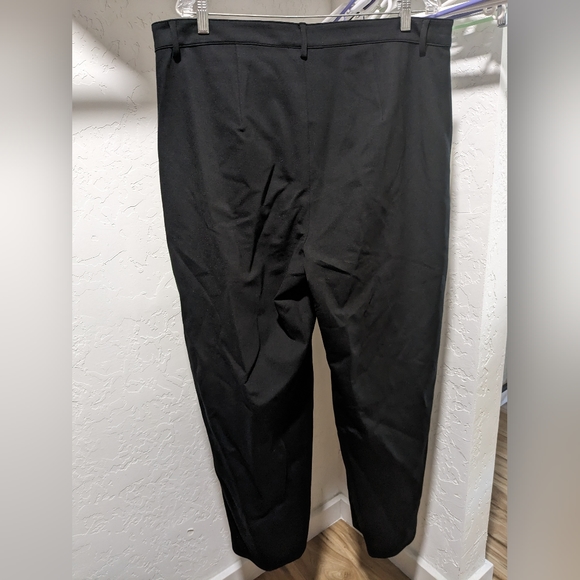 High Waisted Black Ponté-knit Wide-leg Pants - Picture 4 of 4